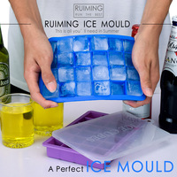 Moules à glaçons en silicone de qualité alimentaire, écologiques, design flexible, mini-bac avec couvercle en plastique, démoulage facile, vente en gros