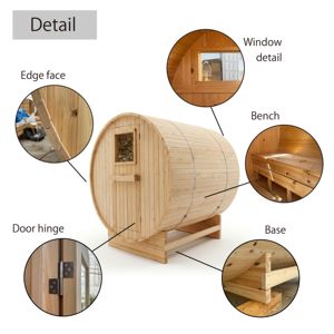 Sauna de barril de Hinoki japonés Shinano de primera selección, hecha a mano, moderna, para interiores y exteriores - Product Image 5