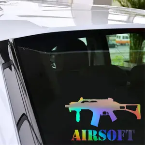 De gros gun pare-chocs autocollants drôle-Autocollants de pistolet Airsoft auto-adhésifs, sparadrap de fenêtre de voiture et moto, adhésif mural en vinyle pour porte d'ordinateur portable, autocollants cadeau, en tour de fenêtre