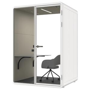 Single Person Soundproof Office Pod Acoustic Phone Booth Private Working Cabin with <b>Desk</b> LED Light for Open Office - Product Image 6