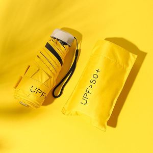 Parapluie manuel à cinq plis, résistant aux UV, protection solaire, super léger, pliable, noir, logo personnalisable, promotion, cadeau d'entreprise - Product Image 2