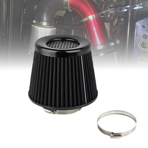 Filtre à air haute performance pour voiture 76MM, tête de champignon noire, pour mise à niveau et rétrofit, avec collier de serrage inclus - Product Image 1