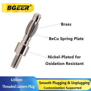 หัวเชื่อมต่อแบบกล้วย 4 มม. พร้อมเกลียว ทำจากทองแดงแท้ สามารถฉีดขึ้นรูปได้ ปรับแต่งได้ - Product Image 2