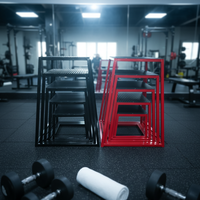 Plataforma de Entrenamiento Pliométrica Desmontable de Acero POWER TIGER con Altura Ajustable para Gimnasio