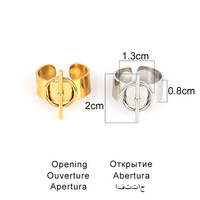 Persönlicher 18K Gold PVD-beschichteter Edelstahl Offener Ring für Damen, Breiter Chunky Ring mit Schnallenverschluss, Trendiger Statement-Schmuck
