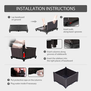 Grande boîte de plantation plastique blanc, support de fleurs pour la plantation <span class=keywords><strong>sur</strong></span> le toit, boîte de plantation carrée et <span class=keywords><strong>sur</strong></span>élevée - Product Image 4