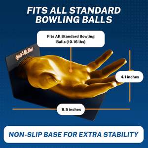 Soporte para Bola de Bolos Dorado, Duradero, Antideslizante, Esculpido a Mano, Organizador de Exhibición, Diseño Elegante para Entusiastas del Deporte - Product Image 3