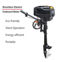 Moteur hors-bord électrique 5 CV 48V 1200W pour bateau, moteur de traîne monté sur transom pour la pêche de loisir en eau douce/coastale et l'aquaculture