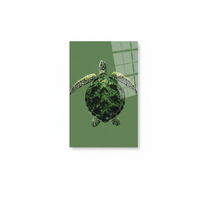 Elegant Green Animal Print: Modern Printed <b>Canvas</b> Artwork,TEMPERED GLASS ART - Product Image 2