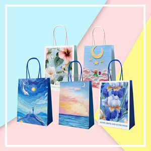 Bolsas de regalo de papel <span class=keywords><strong>azul</strong></span> oscuro para compras de comestibles, 5x5, diseño de bolsa de papel <span class=keywords><strong>azul</strong></span> marino elegante, <span class=keywords><strong>precio</strong></span> minorista para embalaje de bebidas - Product Image 6