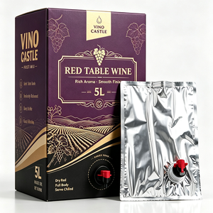 Bolsa Doypack de 5L de Grado Alimenticio, Personalizada, Resistente al Alcohol, Material VMPET, Bolsa Termosellada en Caja con Válvula para Vino Vodyka - Product Image 1