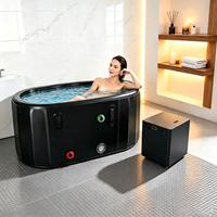 Baignoire de récupération portable pour bain de glace, baignoire gonflable spa avec refroidisseur et filtre, bain froid pour adultes