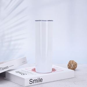 Gobelet droit de 20 oz en acier inoxydable à double paroi isolé sous vide avec couvercle et paille pour café et thé - Product Image 6