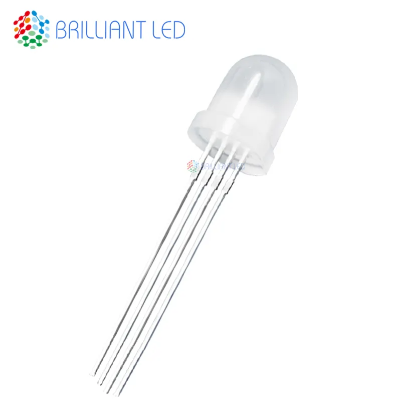 Vendas diretas da fábrica LED f8 cabeça redonda RGB lâmpada de contas de cor total positiva total negativo quatro pinos lâmpada LED de alta iluminação RGB