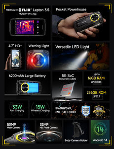 5G Android 14 telefono cellulare impermeabile FLIR immagine termica fotocamera 8 + 256GB 6200mAh 33W ricarica rapida Ulefone armatura Mini 20T Pro - Product Image 5