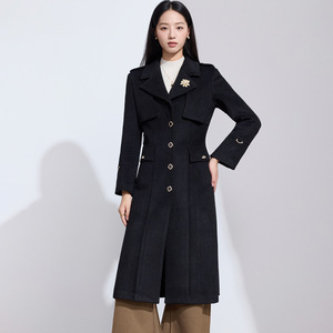 Women's Off White Wool <b>Blend</b> Coat Mid Length Slim Fit Warm Autumn Winter Wear - Product Image 3
