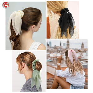 Verano de la gasa de <span class=keywords><strong>moda</strong></span> hilo accesorio del Pelo elástico colorido pañuelo <span class=keywords><strong>Scrunchies</strong></span> - Product Image 3