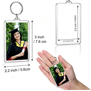 <span class=keywords><strong>Porte</strong></span>-clés souvenir en acrylique avec cadre photo, coque vierge, <span class=keywords><strong>plusieurs</strong></span> styles, <span class=keywords><strong>porte</strong></span>-clés photo personnalisés pour les fêtes, cadeaux personnalisés - Product Image 6