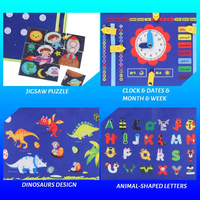 Tablero de Actividades Sensoriales de Fieltro con Temática de Granja de Dinosaurios, Montessori para Niños Pequeños, para Viajes, Selección para Pruebas de Mercado, Programa de Catálogo de Reventa Global