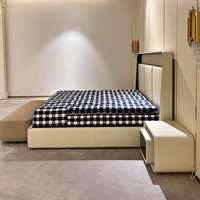 Lit double en bois massif personnalisé, mobilier de chambre à coucher moderne, luxueux et confortable, durable