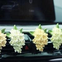 Diffuseur d'huiles essentielles pour voiture avec clip de ventilation, en pierre de gypse parfumée, logo personnalisé, design floral, parfum naturel, accessoires de voiture tendance