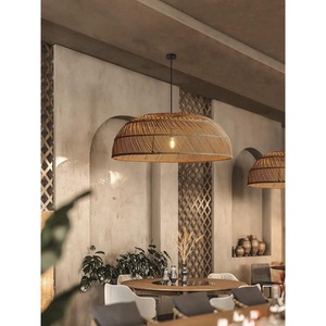 โคมไฟหวายทำมือสไตล์เอเชียตะวันออกเฉียงใต้ ทรงกลม ขั้วหลอด E27 สำหรับห้องรับประทานอาหาร ห้องน้ำชาแบบเซน ร้านอาหาร โรงแรม ตกแต่ง - Product Image 1