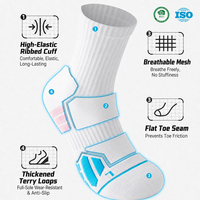 Chaussettes mi-mollet en coton peigné pour hommes, avec coussinets en tissu éponge, antidérapantes, anti-transpiration, anti-frottement, pour la course, le cyclisme et le basketball