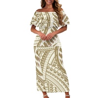 Robe à volants personnalisée avec motif traditionnel polynésien, impression à la demande, ensemble deux pièces pour femmes, vente en gros, robe sexy par sublimation