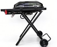 Nouvelle Arrivée Direct Usine OEM Barbecue de Camping Pliable et Portable d'Extérieur avec Roues, Gril à Gaz Démontable sur Roulettes avec Table