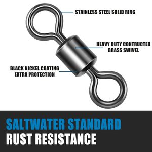 Fishing Rolling Swivel Smooth Rotation Barrel Swivels <b>Snap</b> <b>Hook</b> Line Connector Swivels for Saltwater Freshwater Carp Fishing - Product Image 2