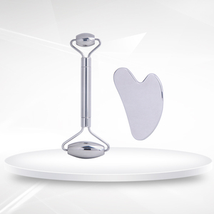 Stainless Steel Heart Shaped Beauty Metal Guasha Facial Massager <b>Roller</b> Gua Sha Set - Product Image 1