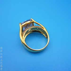 Custom Geometric <b>Crystal</b> Zircon <b>Ring</b> Gold Wax Setting Fashion Jewelry Gift - Product Image 3