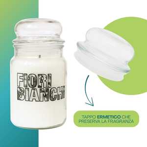 Fiori Bianchi Scented Glass Jar <b>Candles</b> 510g <b>Large</b> Jasmine Fragrance Home Decor - Product Image 3
