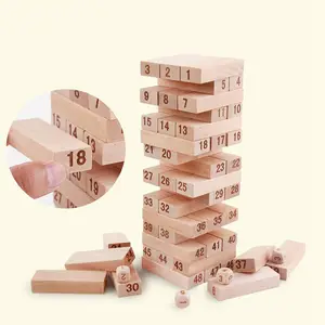 54PCs Kreativer neuartiger digitaler Holzbau stein Brain Game Entertain ment Intelligence Interaction Toys Baustein-Sets