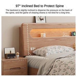 Cama King Size de <span class=keywords><strong>Madera</strong></span> de Lujo con Diseño Simple y Almacenamiento, con Carga USB para Adultos, Precio al por Mayor para Hogar y Hotel - Product Image 5