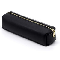 Étui à stylo en cuir PU Pochette à crayons en pvc Porte-stylo en cuir Pochette de sac de papeterie Étui à crayons en cuir Porte-stylo à fermeture éclair PU