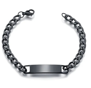 <strong>Personalized</strong> High Polished Simple Initial <strong>Bracelet</strong> Stainless Steel Custom Engrave <strong>Name</strong> Jewelry Gift Link Chain Couple <strong>Bracelets</strong> - Product Image 5