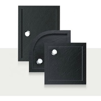 Receveur de douche texturé noir en ABS et résine, durable et de qualité supérieure, avec trou de drainage – Carrelage décoratif élégant pour zone de douche de salle de bain moderne
