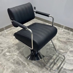Sillón de Barbería Eléctrico Moderno, Sillón de Peluquería de Cuero PU, Asiento Hidráulico de Acero Inoxidable para Barbería - Product Image 1