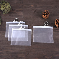 Sacs refermables en PVC transparent mat avec fermeture éclair pour vêtements, chaussettes, chaussures, emballage, auto-scellants avec anneau de traction pour le rangement