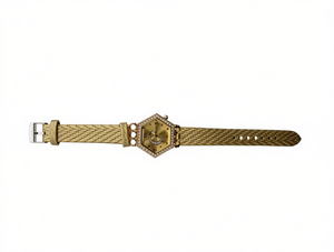 Orologio da Donna Hyf A91 alla Moda, Placcato Oro, Cassa Poligonale, Fasi Lunari, Cinturino in Pelle, Colori Misti - Product Image 1