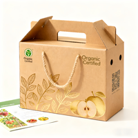 Groothandel Op Maat Bedrukte Peer Fruit Verpakking Landbouw Gegolfd Papier Doos Zeevoedsel Doos Met Handvat