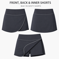 Jupe-short de tennis personnalisée pour femme, taille haute, avec passepoil fin, intégrée à un short, idéale pour le sport, l'entraînement et les matchs sur le terrain