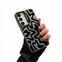 Coque de téléphone personnalisée noire à effet ondulé pour Samsung A56 A55 A54 A53 A52 A36 A35 A34 A33 A32 A26 A23 A16 A15, coque arrière antichoc