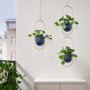 Maceta pequeña de oro colgante de Metal, macetas colgantes, maceta redonda, aspecto sólido para el hogar y el balcón, jardín, macetas de hierro Vintage - Product Image 6