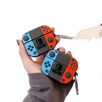 Lustige Cartoon 3D Spielcontroller Silikonhülle für 4 mit Anti-Verlust-Funktion Vollschutz Kabellose Ladeabdeckung