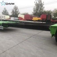 Haute résistance en acier 50T grue chariot élévateur chariot élévateur bas lit chargeur Drop Deck remorque Tri-essieu 45-70Ft extensible semi-remorque