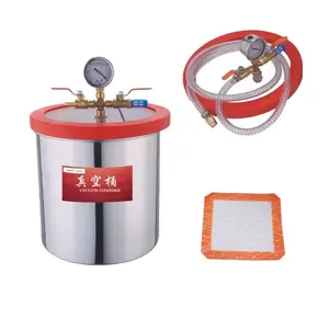 Cámara de vacío de 2 galones + bomba de una sola etapa 3CFM 1/4HP para desgasificar el Kit de silicona