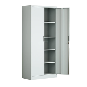 Armoire de classement métallique moderne noire à 2 portes pour bureau |   Armoire de rangement en acier avec étagères réglables |   Casier scolaire étanche - Product Image 3