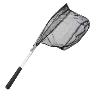 Épuisette de pêche pliable Sendema en alliage d'aluminium épais, double rangée de mailles, profondeur 20 cm, portable, en nylon + filet - Product Image 3